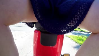 PRINCESS DARTA - Darta's Electric Ride: Flashing Her Perfect Pussy in Public