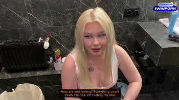 Blondessa's Corporate Secrets: Big Ass Blowjob & Creampie at the Party