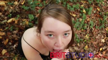 Sultry British Teen (18+)'s Jaw-Dropping Blowjob in Public