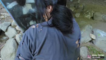 Sultry Teen (18+) Lysagna DelRay Exposes Herself Under the Bridge