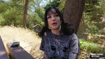 Sultry Teen (18+) Lysagna DelRay Exposes Herself Under the Bridge