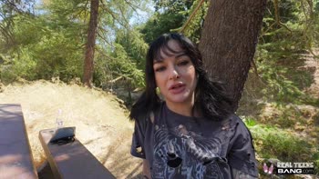 Sultry Teen (18+) Lysagna DelRay Exposes Herself Under the Bridge