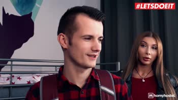 Marilyn Stal's Hostel Heat: Teen (18+) Threesome Anal Delight