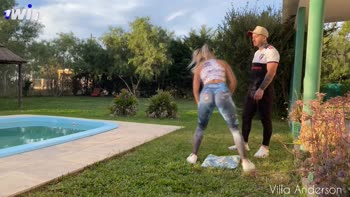 Villa Anderson's Fitness Frenzy: A Personal Trainer Seduced in Public