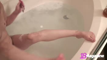 Legs' Blissful Bathtub Shave: A Petite Teen (18+)'s Intimate Moment