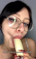 Naomi_WD - Naomi WD's Brunette Delight: Glasses Girl Gives Lucky Banana Blowjob