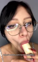 Naomi_WD - Naomi WD's Brunette Delight: Glasses Girl Gives Lucky Banana Blowjob