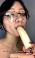 Naomi_WD - Naomi WD's Brunette Delight: Glasses Girl Gives Lucky Banana Blowjob