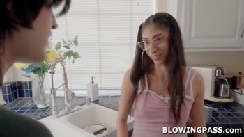 Sona Bella Craves Stepbro's Veiny Cock in POV Blowjob