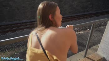 Public Agent Stacy Cruz Flashes her Perfect Tits for Cash