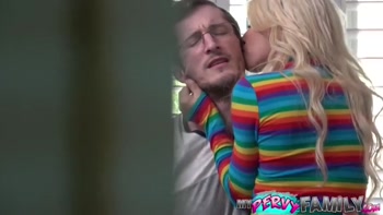 Daddy Caught Petite Teen (18+) Pounding Her Step-Brother