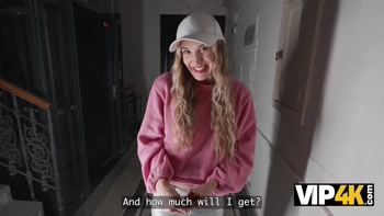 VIP4K. Girlfriend giving a Stranger a Blowjob