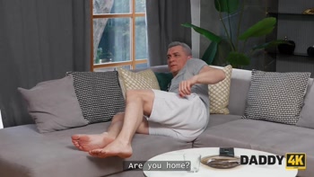 DADDY4K. A Horny Housewife couldn't wait to fuck her Husband, so she fucked his Daddy