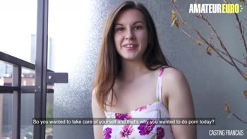French Casting: Petite Shy Babe Gets Her First Big Cock Audition
