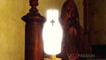 Sweaty Sin in the Sanctuary: Young Blonde Fucked by Devout Monk