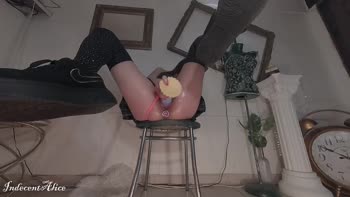 IndecentAlice's Nasty Dildo Ride: Skinny Brunette POV Masturbation