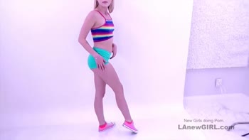 Blonde Braces Beauty: POV Casting Couch Swallow