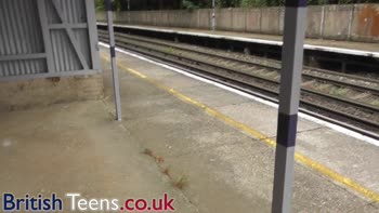Stranger's Lucky Day at London Train Station: British Teen (18+) Handjob