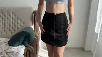 HouseBitchy's Roommate Seduction: Petite Babe in Black Skirt