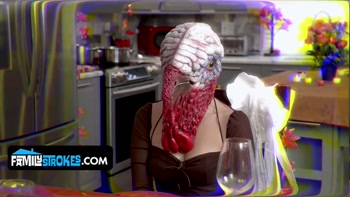 Forget the Turkey, She'll Eat Her Pervy Stepdad's Big Dick
