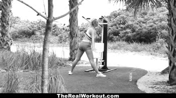 Fitness Babe Natalia Starr Crashes Workout with Crew's Big Dicks