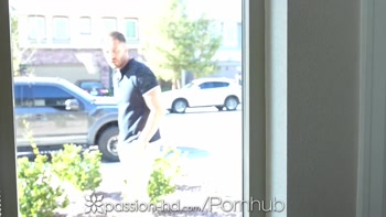 PASSION-HD Horny Redhead Catches Neighbor Spying