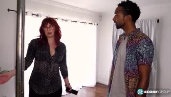 Scotty P Fucks Amber Dawn's Curvy Redhead Ass in Interracial XXX