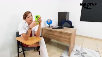 Vicky's Solo Study Session: Colombian Cutie Teases Herself in 60fps HD