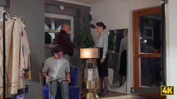 DADDY4K. My Daddy is interviewing my Girlfriend while he fucks her