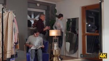 DADDY4K. My Daddy is interviewing my Girlfriend while he fucks her