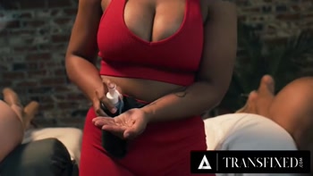 TRANSFIXED - Horny Masseuse Avery Jane Gets Double-Teamed By Trans Couple Ariel Demure & Leilani Li