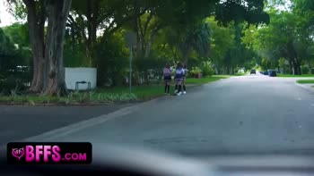 Caught Red-Handed: Teen (18+) BFFs in Uniforms Spared No Mercy by Naughty Officer
