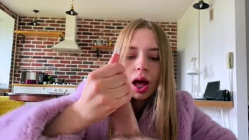 Ken Honey - Step Sister Siren Eva Elfie's Blowjob Fantasies in Purple Fur