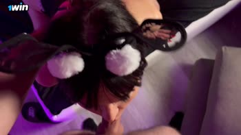 Slemgem's Sensual Surprise: Big Tits Brunette Gives Jaw-Dropping Blowjob