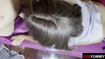 Thai School Sluts Miayabi88 & EvaYummy: Big Cock Creampie Fun