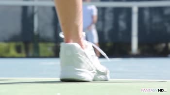 Dillion Harper's Tennis Coach Got Served - Hardcore Outdoor Fantasy
