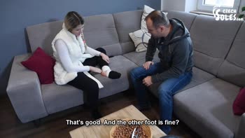 Sensual Foot Bliss: Czech Beauty Teases Big Feet in Massage