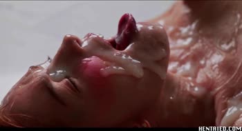 Jia Lissa Ahegao went Full Extreme Bukkake - Full of Cum Redhead - Real Life Hentai