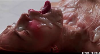 Jia Lissa Ahegao went Full Extreme Bukkake - Full of Cum Redhead - Real Life Hentai