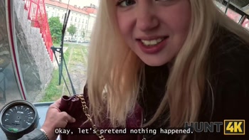 HUNT4K. Nikoletta Queen Showing natural titties to a random