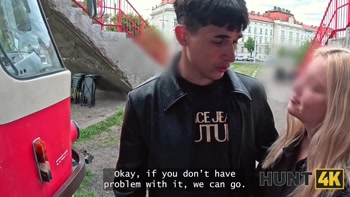 HUNT4K. Nikoletta Queen Showing natural titties to a random