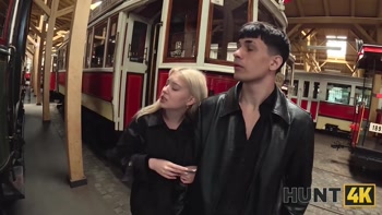 HUNT4K. Nikoletta Queen Showing natural titties to a random