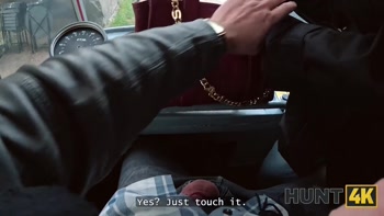 HUNT4K. Nikoletta Queen Showing natural titties to a random