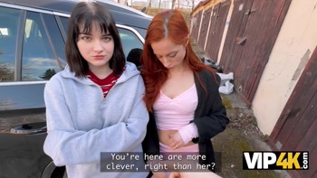 VIP4K. Lesbian Couple Tries a Stranger’s Dick Together