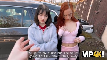 VIP4K. Lesbian Couple Tries a Stranger’s Dick Together