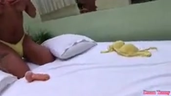Fine Tits and Ass Tranny Rosy Pinheiro Strokes Her Cock