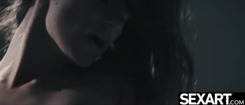 Busty Brunette MILF Seduces in Sensual Cowgirl Position