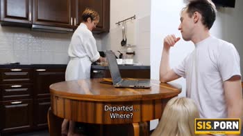 Blonde Stepsister Teases Stepbrother's Dick into Delight
