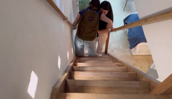 ScarlettandChanel's Secret Stairway Seduction