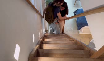 ScarlettandChanel's Secret Stairway Seduction